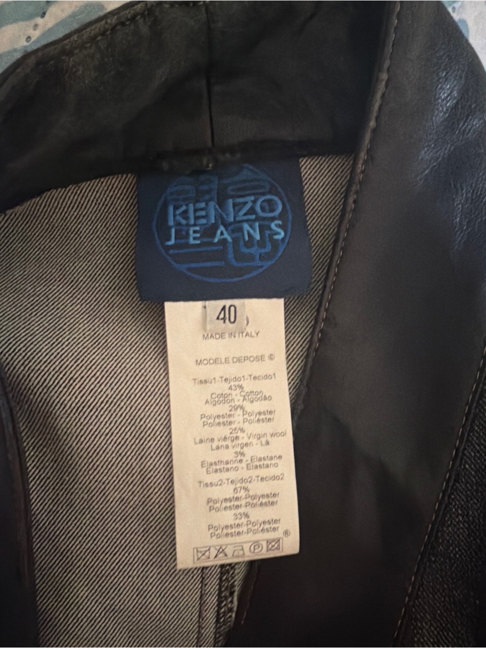 Vintage 90s KENZO JEANS 2-Piece Suit Kimono Wrap Top & Cropped Pants Italy 40 - Picture 4 of 6